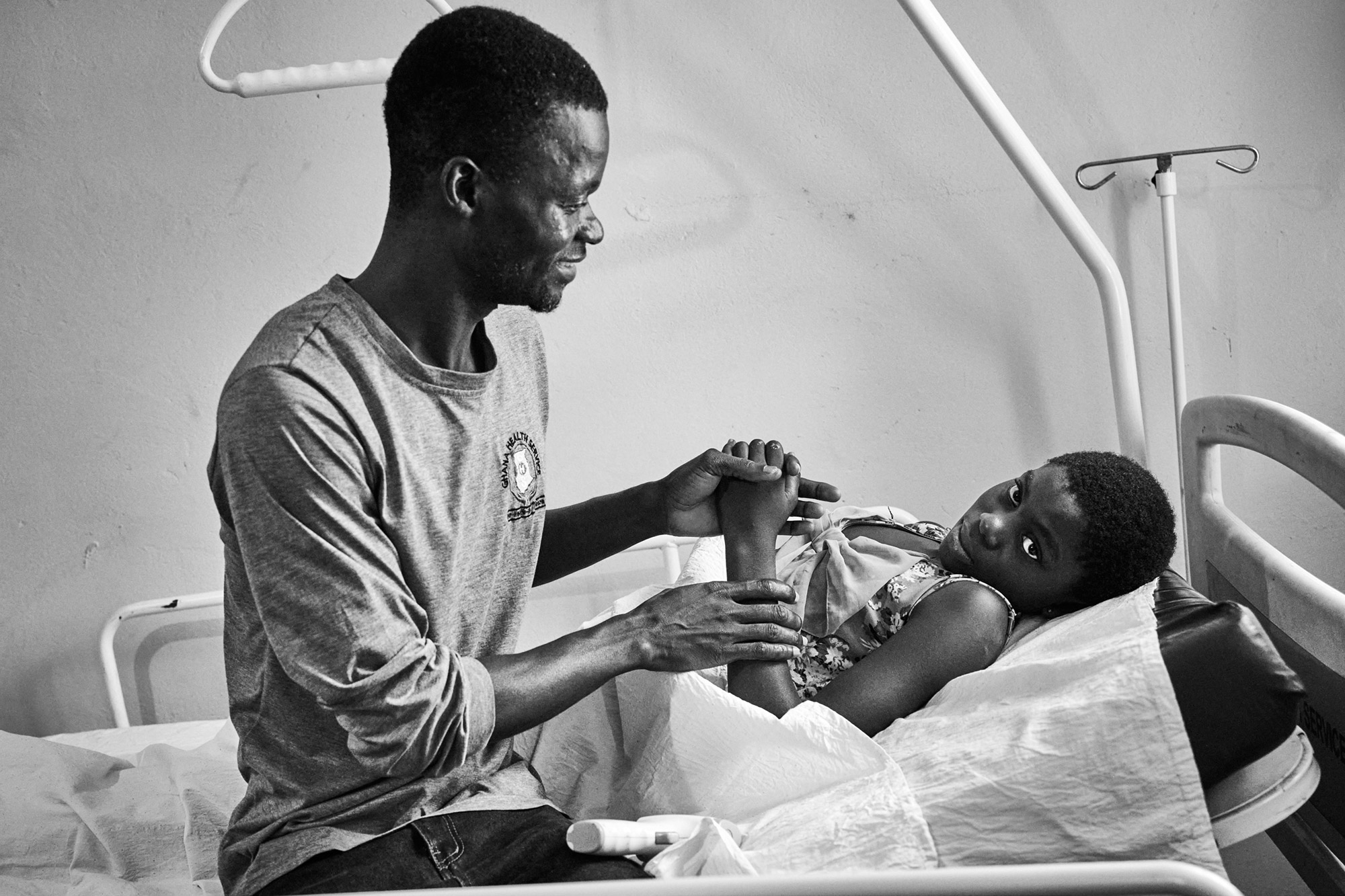 Community Action Ghana provides clean water to the clinic in Anfoega Bume where Nurse Stephen is treating Abayeh.